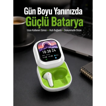 Kayar Kapak Tasarımlı Dokunmatik Ekranlı Kablosuz Bluetooth Kulaklık