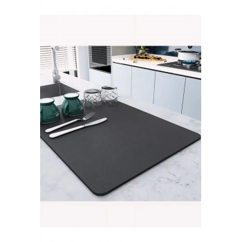 Kaymaz Tabanlı Çok Amaçlı Su Emici Sihirli Tezgah Üstü Bulaşık Yıkama Kurulama Kurutma Matı