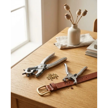 Kemer Delme Pensesi 2li Set Deri Ürünler İçin Pratik Delik Açma Atı