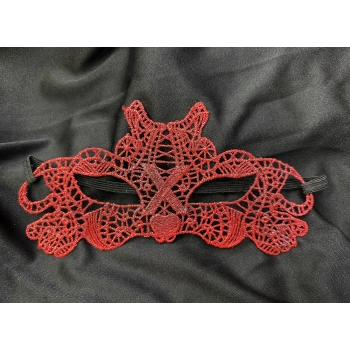 Kırmızı Dantel Masquerade Maskesi Çift Taraflı 10 No (5263)