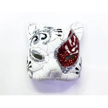 Kırmızı Renk İşlemeli Seramik Malzemeden İmal Venedik Kedi Model Magnet (5263)