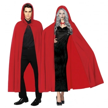 Kırmızı Renk Kapşonlu Pelerin 120 cm (5263)