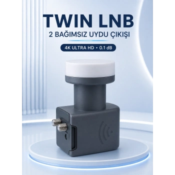 Ku Band Twin Lnb Çift Çıkış 4k Ultra Hd Destekli 0.1 Db Uydu Anten Lnb