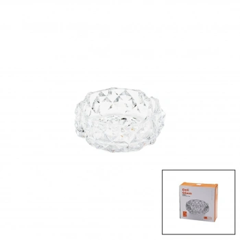 KÜÇÜK CAM - DIAMOND KRİSTAL ŞEKİL YUVARLAK KÜLLÜK ÇAP: 11.2CM - D: 4.4CM (5263)
