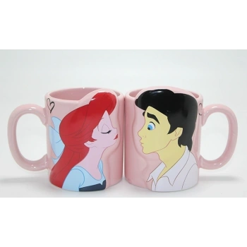 Küçük Deniz Kızı Ariel Ve Prens Eric 3d Çift Kupa Bardak Seti Alk4537