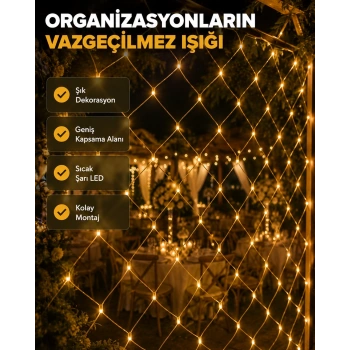 Led Ağ Işık Dekoratif File Aydınlatma Balkon Oda Ve Bahçe Süsleme Yeni Nesil