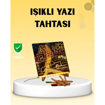 Led Işıklı Akrilik Yazı Tahtası Renkli Kalem Setiyle