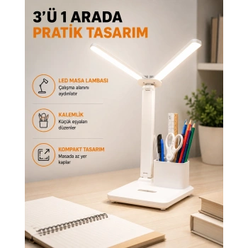 Led Işıklı Masa Lambası – Göz Yormayan, Kısılabilir Ve Esnek Başlıklı Yeni Nesil