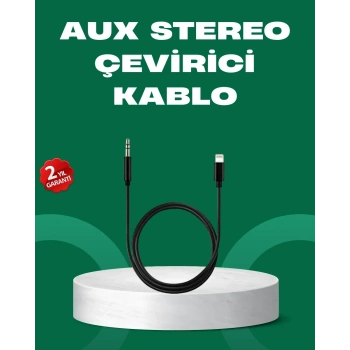 Lightning To 3.5mm Aux Ses Dönüştürücü Kablo 1 Metre Stereo Uyumlu