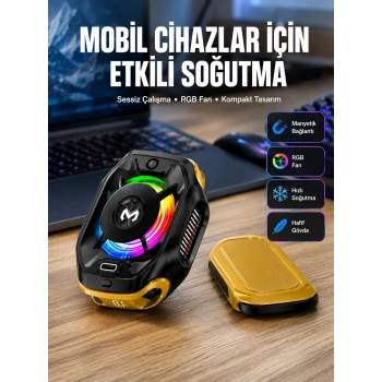 Manyetik Montajlı Dijital Ekranlı Telefon Soğutucu  Yeni Nesil