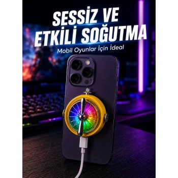 Manyetik Telefon Soğutucu Rgb Fanlı Mobil Oyun Soğutucusu