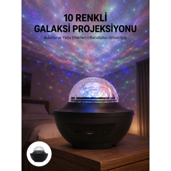 Masa Ve Gece Lambası Renkli Projektör Işıklı Disko Topu Bluetooth Hoparlör