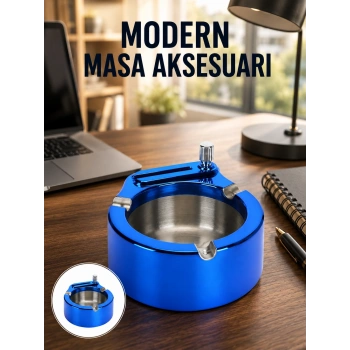 Metal Küllük Ve Çakmak Seti Yuvarlak Modern Tasarım Yeni Nesil
