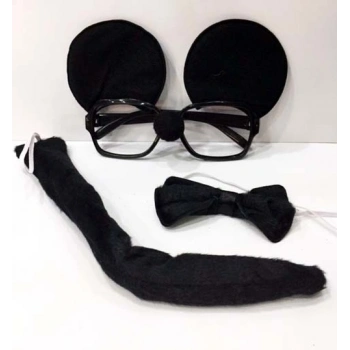 Mickey Mouse Gözlüğü Papyonu Kuyruğu Seti (5263)