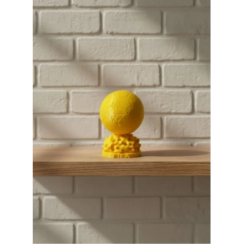 Mini Fıfa Futbol Topu Biblo Sarı Renk 10cm Spor Temalı Dekor