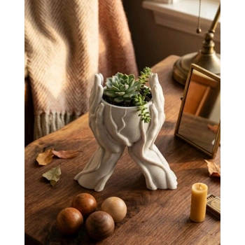 Minimalist El Tasarımlı Dekoratif 3d Saksı Vazo Modern Masa Dekoru