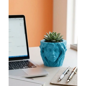 Modern Ev Dekoru İçin Kadın Yüzü Ağaç Tasarımlı Dekoratif Vazo