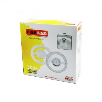 NİSALUCE EAMP-059/KB  MİKA KRİSTAL PLASTİK CAM   SİMİT MODEL  LED AMPUL  30W   E27   BEYAZ=6500K   2700 LUMEN (5263)