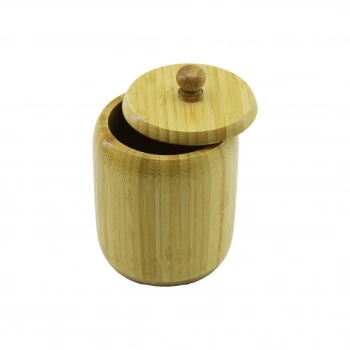 NO-10 AHŞAP - BAMBU ŞEKERLİK KAPAKLI ÇAP: 9CM DERİNLİK: 10.5CM (5263)