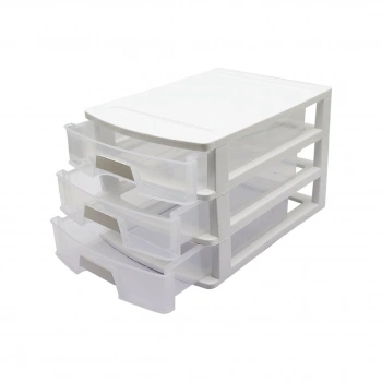 NO:3 ÇEKMECE 3 KATLI 35X25.4X22.6CM SİYAH VEYA BEYAZ GÖNDERİLİR (5263)