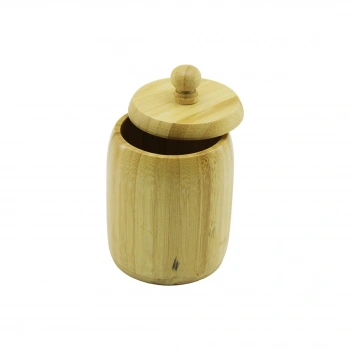 NO-8 AHŞAP - BAMBU ŞEKERLİK KAPAKLI ÇAP: 7.5CM DERİNLİK: 8.5CM (5263)