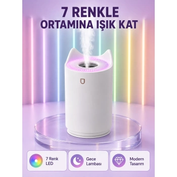 Oda Nemlendirici Led Işıklı Ultrasonik Buhar Makinesi Aroma Difüzör