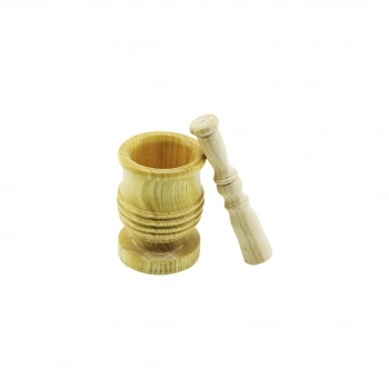 ORTA BOY  LÜX AHŞAP HAVAN SARIMSAK DÖVECEK Ç: 7.3CM--D: 6.5CM--Y: 10.5CM FİLELİ AMBALAJ (5263)