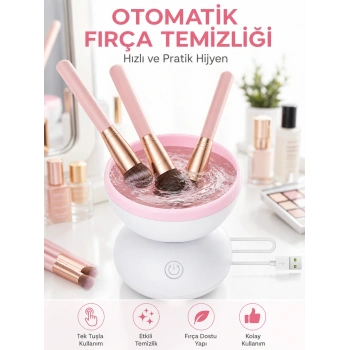 Otomatik Makyaj Fırçası Temizleyici Usb Destekli Taşınabilir Cihaz Yeni Nesil