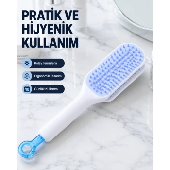 Otomatik Temizlemeli Saç Fırçası – Ergonomik Tasarım, Masaj Etkili, Elektriklenmeyi Önleyici