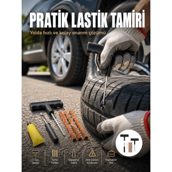 Otomobil Motosiklet Bisiklet İçin Güvenli Lastik Tamir Kiti