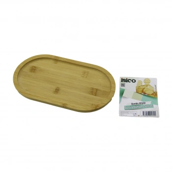 OVAL AHŞAP BAMBU SERVİS SUNUM TEPSİ - TAHTASI MİNİ TEPSİ 25 X 14 X 1.4CM (5263)