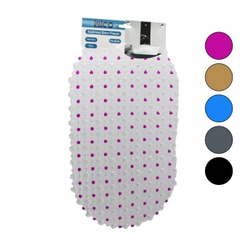 OVAL - EKO PVC +VANTUZ DESEN - ŞEFFAF RENKLİ 122PCS VANTUZ KAYDIRMAZ BANYO - KÜVET PASPAS 33X61CM (5263)