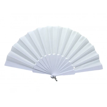 Plastik Düz Kumaş Yelpaze 12li Beyaz