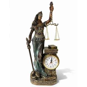 Polyester Saatli Adalet Figürü Alk4414