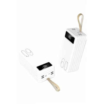 Powerbank 60.000 Mah Taşınabilir Şarj Hızlı El Fenerli Dijital Göstergeli
