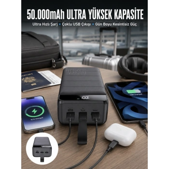 Powerbank Çoklu Şarj Girişi 50.000 Mah Taşınabilir Dijital Göstergeli (kopya)