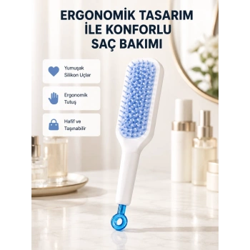 Pratik Mekanizmalı Saç Tarağı – Kendi Kendini Temizler, Taşınabilir