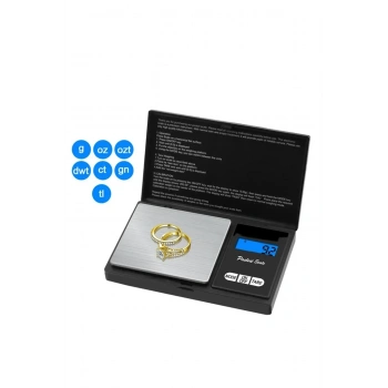 Professional Hassas Terazi 500 gram Kapasiteli 0.1 Hassasiyetli Dijital Kapaklı Tartı (5263)