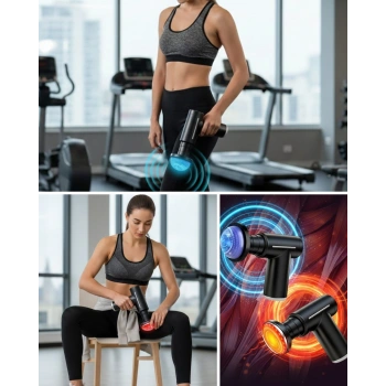 Profesyonel Derin Doku Masaj Aleti 6 Başlık 1800 Mah Batarya