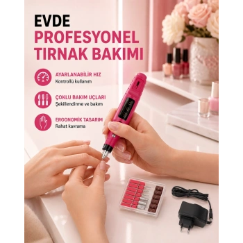 Profesyonel Tırnak Matkap Makinesi – Usb Şarjlı, Ayarlanabilir Hız, Düşük Titreşimli Ve Sessiz Çalışma
