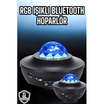 Projektör Yıldız Gece Lambası Disko Topu Bluetooth Bağlantılı Taşınabilir Şarjlı
