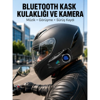 Q28 Kameralı Motosiklet Kask Kulaklık Bluetooth 5.3 Su Geçirmez 1080p Hd Yeni Nesil