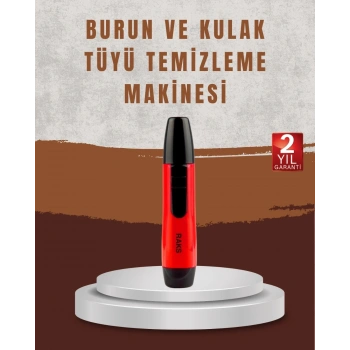 Raks Leo Burun Kulak Tüy Alma Makinesi 45 Dk Şarj Süreli Kırmızı