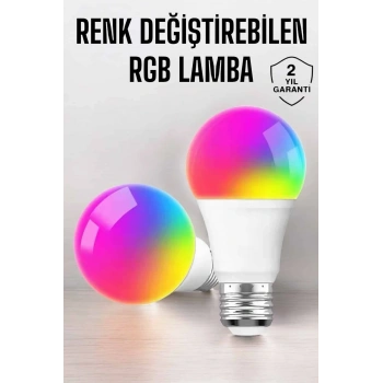 Renk Değiştirebilen Rgb Işıklı Led Ampul A+enerji 15 Watt Led Işık