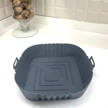 Renkli Isıya Dayanıklı Yıkanılabilir Silikon Fırın  Airfryer Kare Model Pişirme Matı 20 cm (5263)