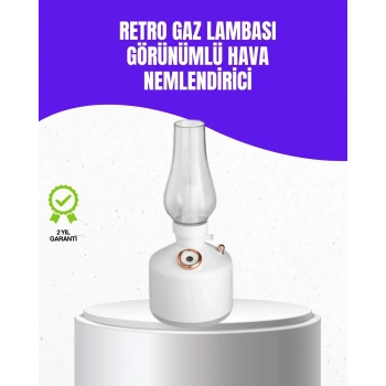 Retro Gaz Lambası Görünümlü Ledli Buhar Püskürtücü Aroma Difüzör