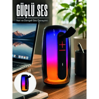 Rgb Işıklı Bluetooth Hoparlör Güçlü Ses Type-c Şarjlı Taşınabilir Kablosuz Speaker