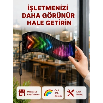 Rgb Renkli Led Ekran Tabela Usb Bağlantılı Ve Kayan Yazı Destekli