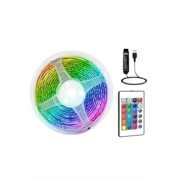 Rgb Şerit Led 10 Metre Led Işık Kumanda İle Kontrol Rgb