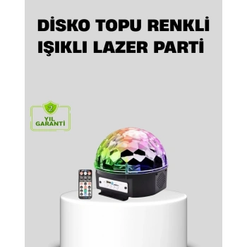 Ritim Hassasiyetli Bluetooth Hoparlörlü Disko Işığı Döner Led Efektli